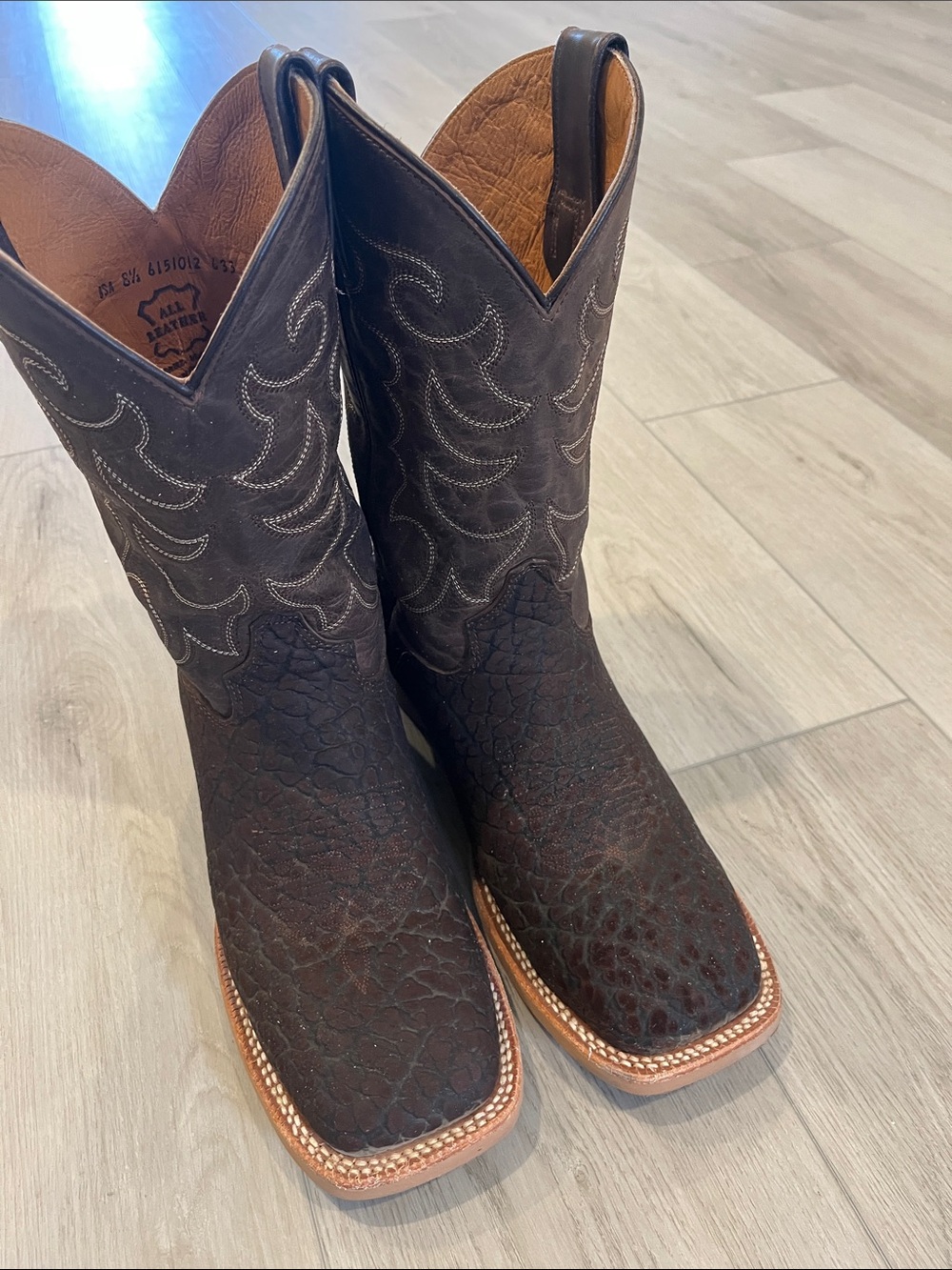 Men's Brown Bullhide Western Cowboy Boots 8 1/2 D